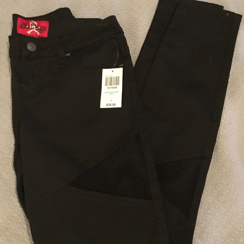 Royal Bones by Daang Blk Mesh Skinny Jeans